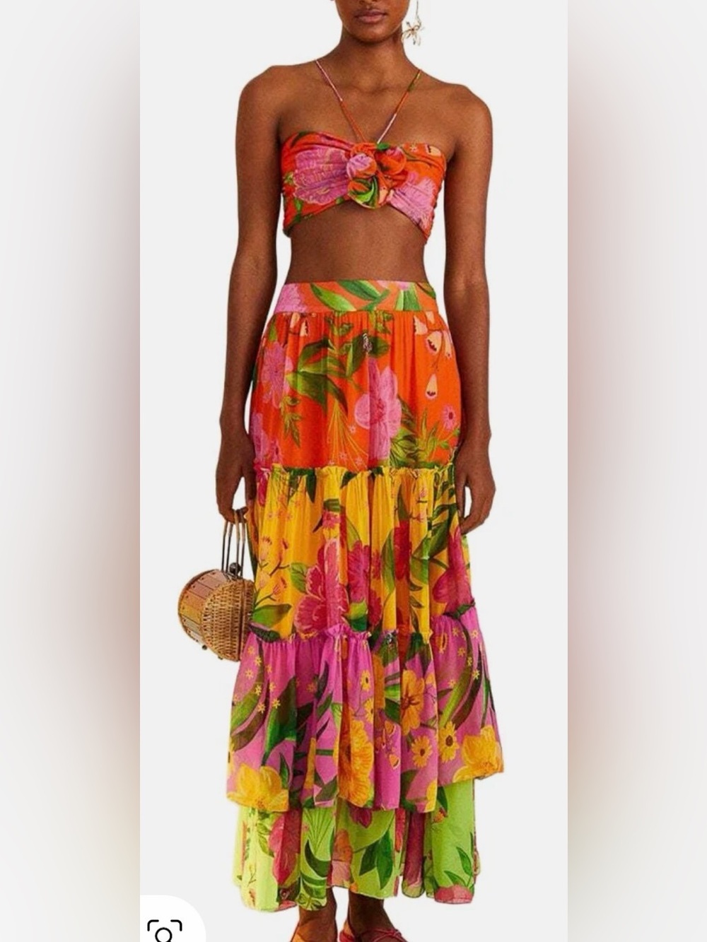 FARM Rio Romantic Garden Orange Crop Top
